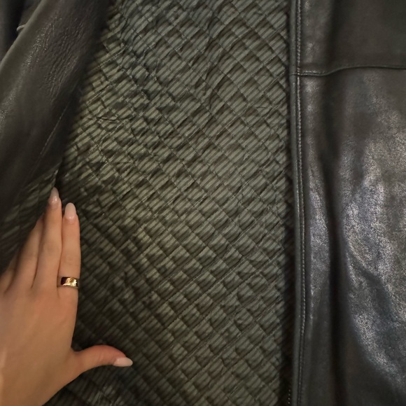 OVERSIZED VINTAGE leather bomber jacket, lambkin, quilted lining - Picture 4 of 8